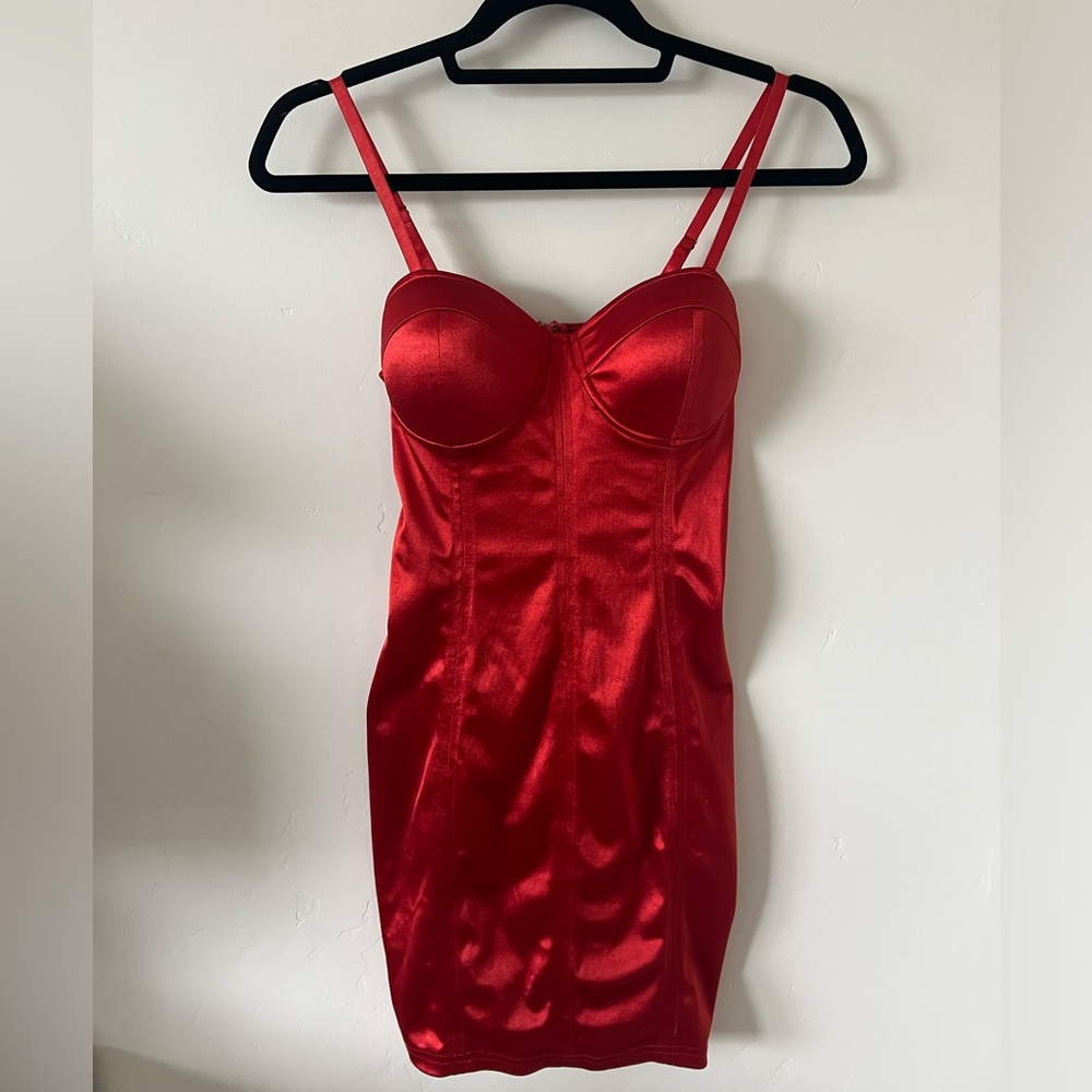 Forever21 - Satin Corset Dress - Red - Great Condition